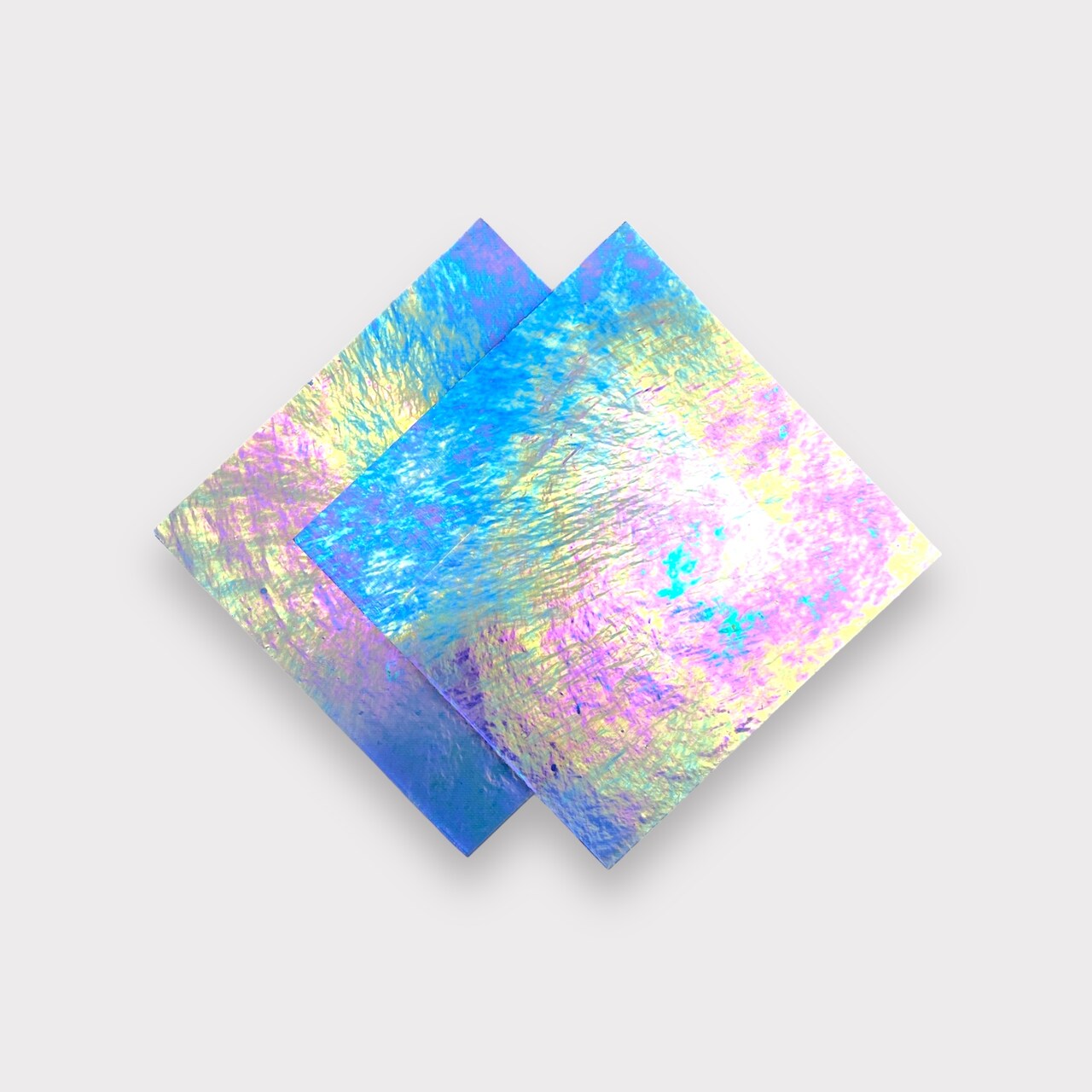 Cornflower Blue Transparent Luminescent COE 96 Fusible Glass Sheets / Mosaic Squares - 2 Pack